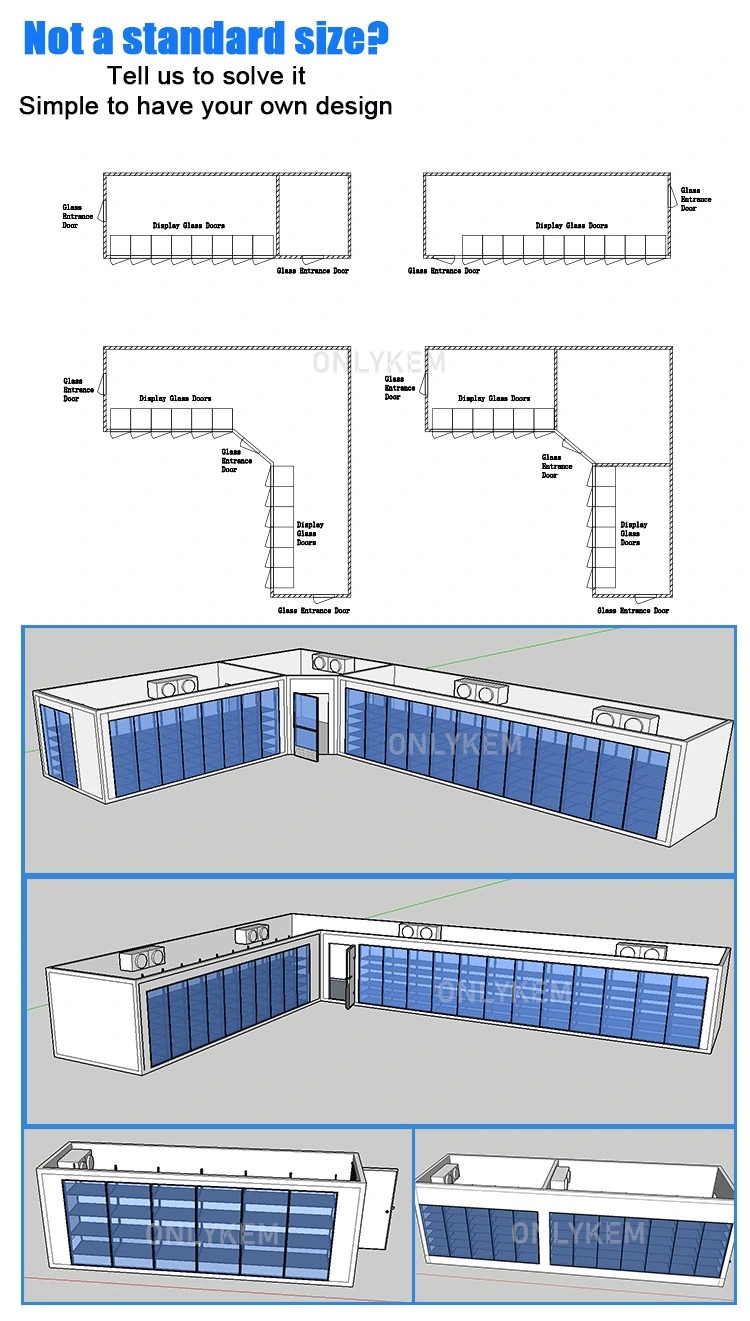 Walk in Cooler/Freezer with Display Glass Door for Beer Cave